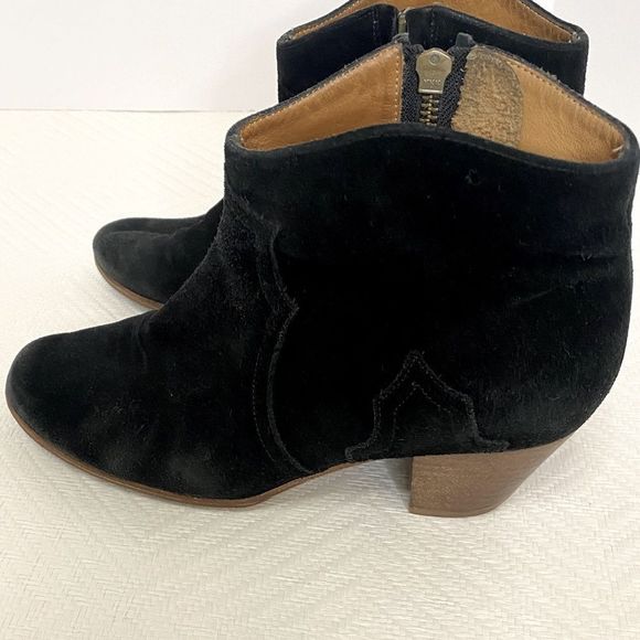 Isabel Marant Etoile Black Suede Ankle Boots Size 38 US 8 - Picture 1 of 16